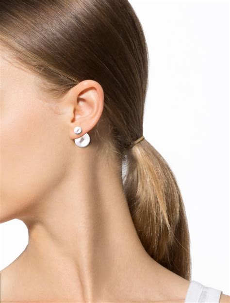 dior pearl hoop earrings|christian Dior tribal earrings.